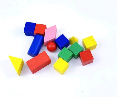 28pc geometric solids shape recognition tool/building blocks.