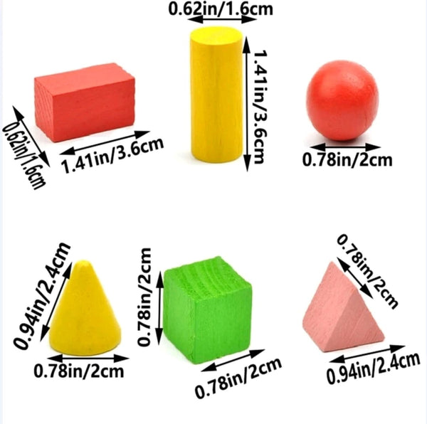 28pc geometric solids shape recognition tool/building blocks.